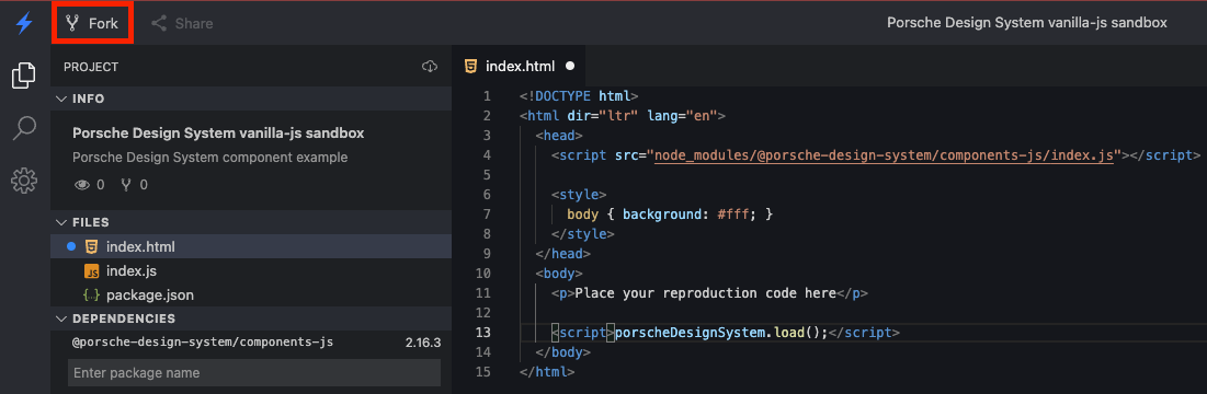 fork stackblitz reproduction example